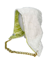 Load image into Gallery viewer, PEAR GREEN PAISLEY BROCADE HOOD w/ CHAIN