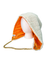 Load image into Gallery viewer, ORANGE PAISLEY BROCADE HOOD w/ CHAIN