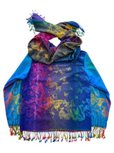 Load image into Gallery viewer, Blue Butterfly Pashmina Jacket (Large)
