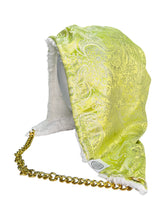 Load image into Gallery viewer, PEAR GREEN PAISLEY BROCADE HOOD w/ CHAIN