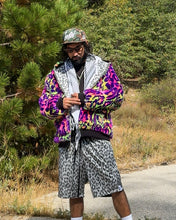 Load image into Gallery viewer, One of a kind SILVER PSYCHEDELIC LEOPARD Jacket (Large)