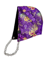 Load image into Gallery viewer, PURPLE BLOSSOM BROCADE HOOD w/ CHAIN