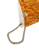 Load image into Gallery viewer, ORANGE PAISLEY BROCADE HOOD w/ CHAIN
