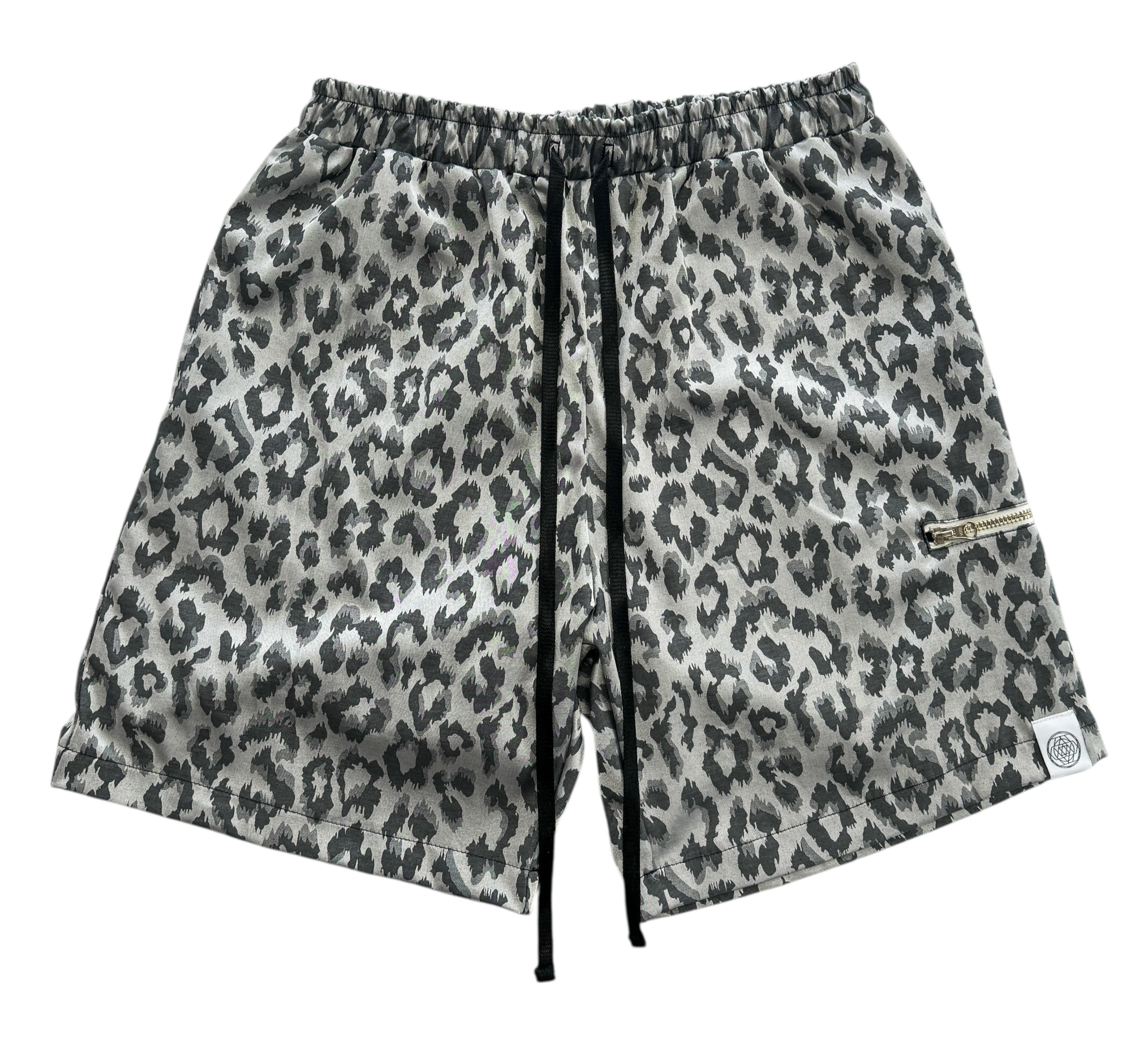 SILVER LEOPARD SHORTS (Medium)