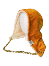 Load image into Gallery viewer, ORANGE PAISLEY BROCADE HOOD w/ CHAIN