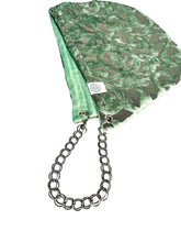 Load image into Gallery viewer, SAGE GREEN VELVET DAMASK HOOD w/ CHAIN