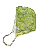 Load image into Gallery viewer, PEAR GREEN PAISLEY BROCADE HOOD w/ CHAIN