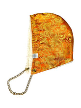 Load image into Gallery viewer, ORANGE PAISLEY BROCADE HOOD w/ CHAIN