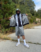 Load image into Gallery viewer, One of a kind SILVER PSYCHEDELIC LEOPARD Jacket (Large)
