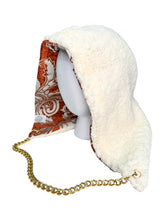 Load image into Gallery viewer, RUSTED SILVER FLORAL DAMASK HOOD w/ CHAIN