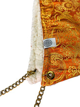 Load image into Gallery viewer, ORANGE PAISLEY BROCADE HOOD w/ CHAIN