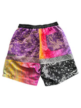 Load image into Gallery viewer, Rainbow Paisley Glitch Patchwork Shorts (Medium)