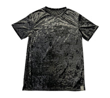 Load image into Gallery viewer, MIDNIGHT CRUSHED VELVET T SHIRT (2XL)