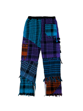 Load image into Gallery viewer, 1 of 1 PURP BLU N ORNG PATCHWORK PANTS (Large)