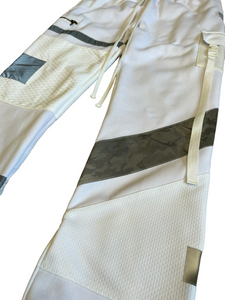 One of a Kind WHITE LIGHT PATCHWORK PANTS (M/L)