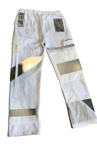 One of a Kind WHITE LIGHT PATCHWORK PANTS (M/L)