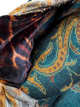 Load image into Gallery viewer, REVERSIBLE MIDNIGHT TEAL AND PASHMINA JACKET (Large)
