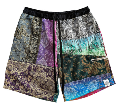 One of a Kind PATCHWORK PASHMINA SHORTS (Large)