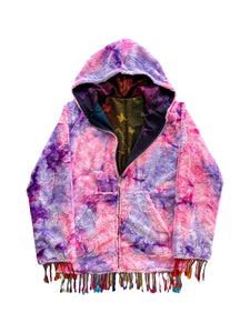 Reversible BUTTERFLY PASHMINA AND FUR JACKET (Large)