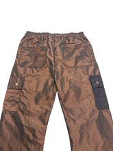Load image into Gallery viewer, 1 if 1 straight leg brown nylon cargo pants (medium 30-32” elastic waist)