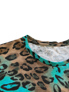 TEAL LEOPARD T-SHIRT (S-2XL)
