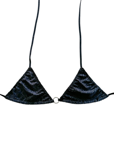 Black Smoke Paisley Bikini Top