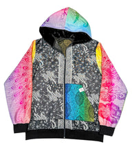 Load image into Gallery viewer, One of a Kind Black Paisley and Peacock Pashmina Jacket (2XL)