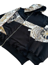 Load image into Gallery viewer, One of a Kind VELVET MANDALA PATCHWORK Zip Up Hoodie (XL)