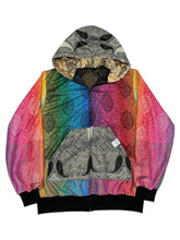 Load image into Gallery viewer, RAINBOW GLITCH PAISLEY PASHMINA HOODIE (Large)