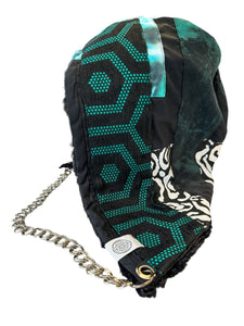 One of a Kind TEAL VORTEX Hood w/ Chain