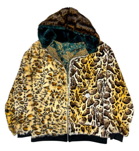 Jungle Swinger Split Fur and Pashmina Reversible Jacket (2XL)