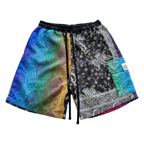 GLITCH PAISLEY CARGO PASHMINA SHORTS (30-32” waist)