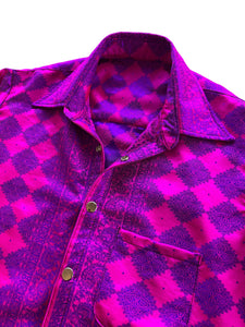 Limited Edition - PURPLE AND PINK BROCADE BUTTON UP (S-2XL)