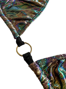 HOLOGRAPHIC OIL SPILL BIKINI TOP