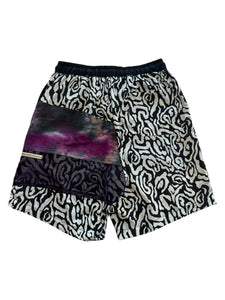 One of a Kind PURPLE VORTEX PATCHWORK SHORTS (Medium)