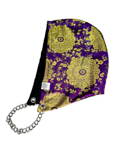 PURPLE HAZE MANDALA BROCADE HOOD w/ CHAIN