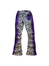 Load image into Gallery viewer, PURPLE LEOPARD STACK PANTS (Womens Sizes)