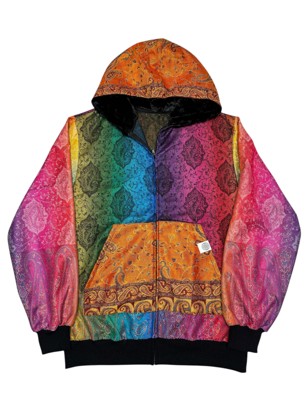 SUNSHINE AND RAINBOWS PASHMINA HOODIE (XL)