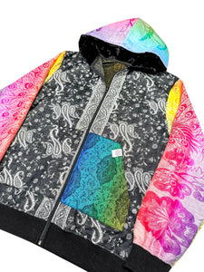 One of a Kind Black Paisley and Peacock Pashmina Jacket (2XL)