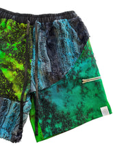 Load image into Gallery viewer, One of a kind PATCHWORK COTTON AND FUR SHORTS (30-32” waist)
