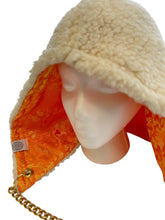 Load image into Gallery viewer, Orange Dragon Brocade Hood w/ Chain
