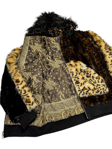 In the Wild Reversible Patchwork Fur and Pashmina Jacket (Large)