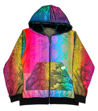 Load image into Gallery viewer, One of a Kind Rainbow Peacock and Blue Paisley Pashmina Jacket (2XL)