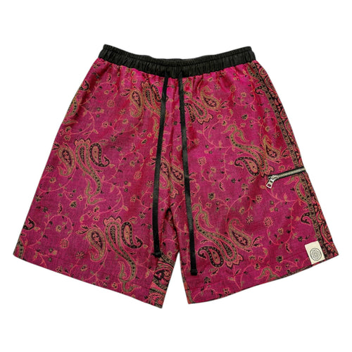 Fuchsia Berry Paisley Pashmina Shorts
