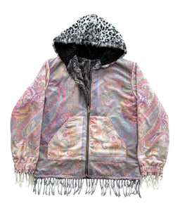 REVERSIBLE SMOKEY FUR AND PASHMINA JACKET (Large)