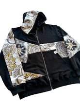 Load image into Gallery viewer, One of a Kind VELVET MANDALA PATCHWORK Zip Up Hoodie (XL)