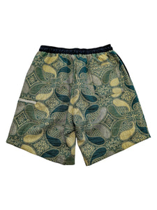 Teal & Gold Paisely Pashmina Shorts (32-34” waist)