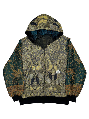 TEAL KING PAISLEY PASHMINA HOODIE (XL)