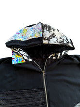 Load image into Gallery viewer, One of a Kind NEON BLOOM Patchwork Zip Up Hoodie (Large)