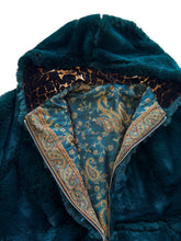 Load image into Gallery viewer, REVERSIBLE MIDNIGHT TEAL AND PASHMINA JACKET (Large)